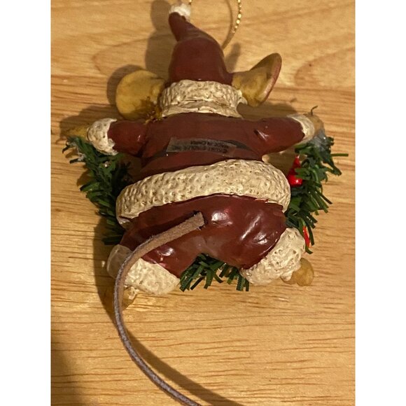 Set of 2 Vintage Kurt Adler Santa Mouse Christmas Tree Ornaments With Garland - Picture 6 of 8